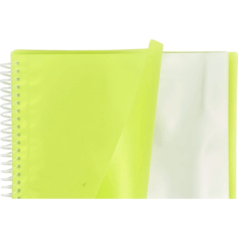 Oxford, Lime Green Plastic Document Folder A4 30 Clear Pockets