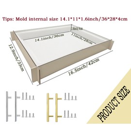 Silicone Cutting Board Molds 16 x12 inch, Table Mold, Large Resin Silicone Mold for Tray, Charcuterie Board, Tabletop