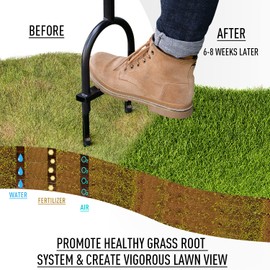 Jardineer Manual Core Aerator Lawn Tool, 38 inch Lawn Coring Aerator, Sturdy Core Aerator with Steel Construction, Grass Plugger Tool for Loosening Soil & Yard Lawn Care