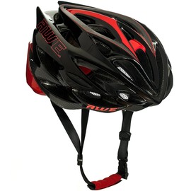 AWE® AWESpeed™ In Mould Adult E-Bike/Bike Road Racing Helmet 58-61cm Black/Red/Carbon *FREE 5 YEAR CRASH REPLACEMENT*