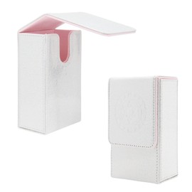 Knana Tarot Card Holder - Tarot Cards Box with Fold-Top Magnetic Lid Closure, Leather Tarot Card Case for Most Standard Size, 5.43 x 3.31 x 2.24 Inches (Silver)