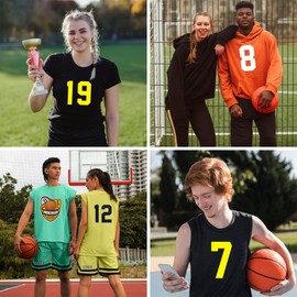 22 PCS Iron on Number for Clothing, Black Heat Transfer Vinyl for T Shirts, 0-9 Patches PU DIY Crafts Number Sticker for Fabric