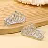 QUUPY Small Rhinestone Crown Comb Mini Tiara Hair Clips Shiny
