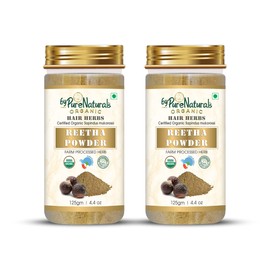 byPureNaturals 100% Natural Herbal Organic Reetha/Soapnut/Aritha Powder For Hair Care- 125gm (Pack of 2)