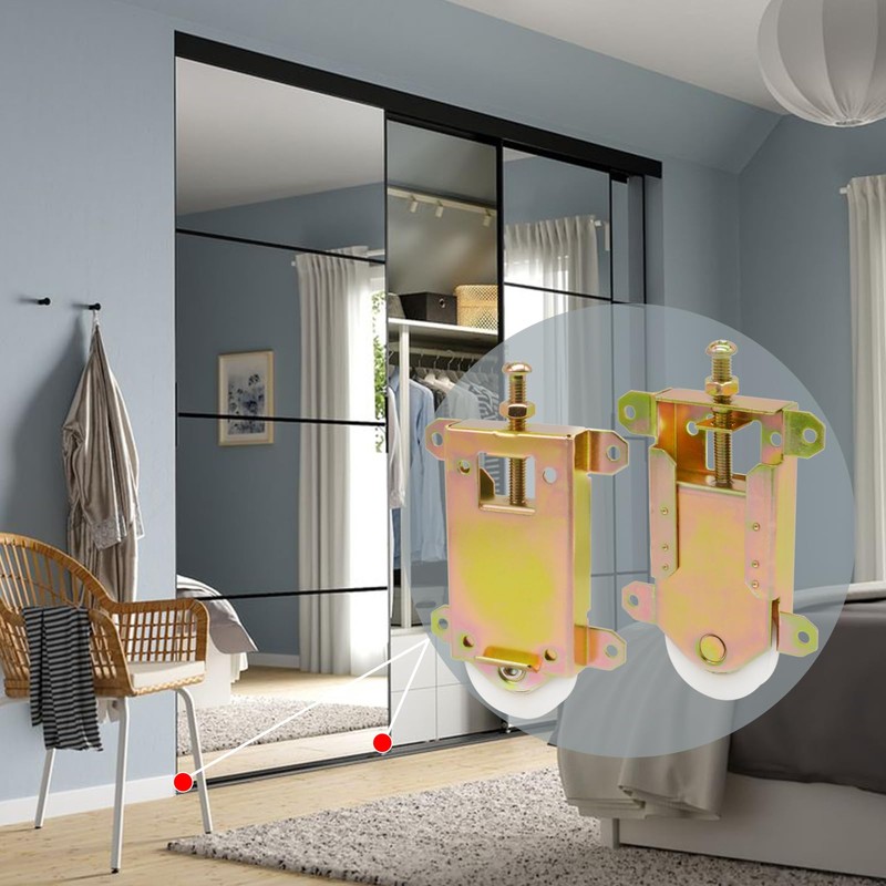 Sliding Mirror Closet Door Rollers Replacement Hardware Fits Contractors Part