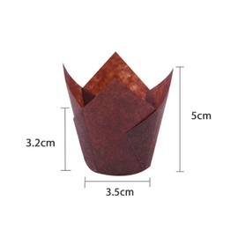 Ruisita 150 Pieces Mini Baking Cups Tulip Baking Cups Cupcake Liners Muffin Liners for Wedding, Birthday, Christmas, Baby Shower Parties (Brown, Natural, White)
