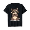 Grumpy Cartoon Raccoon Sitting with Crossed arms T-Shirt