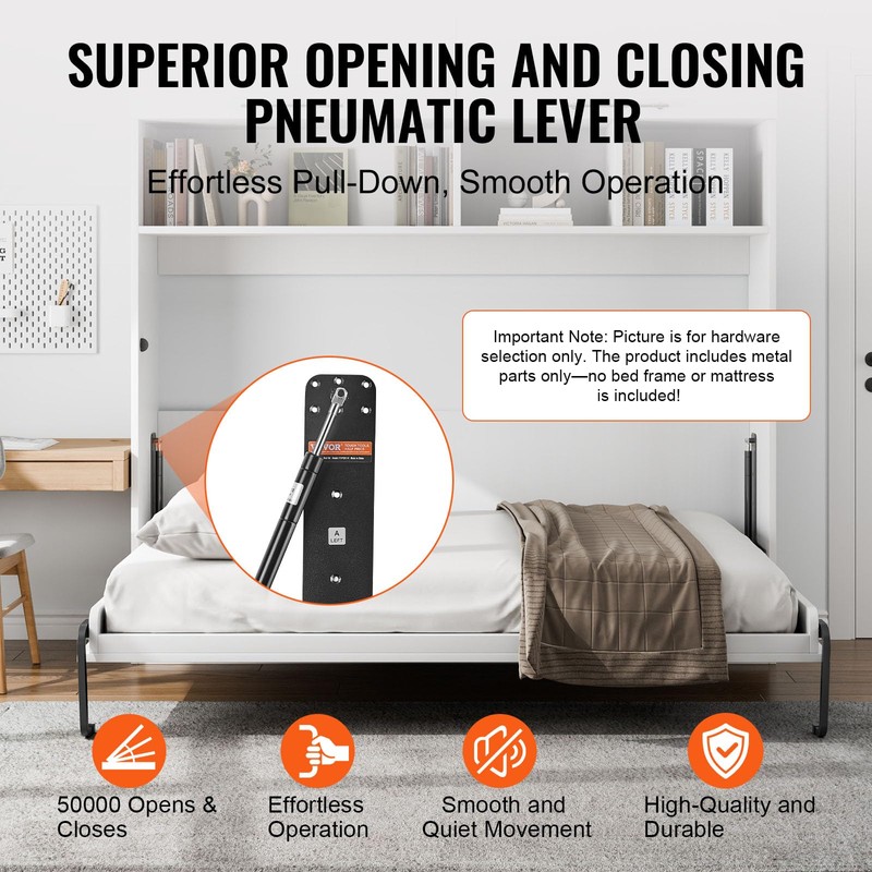 VEVOR Murphy Bed Kit, Queen Size, Horizontal DIY Wall Bed