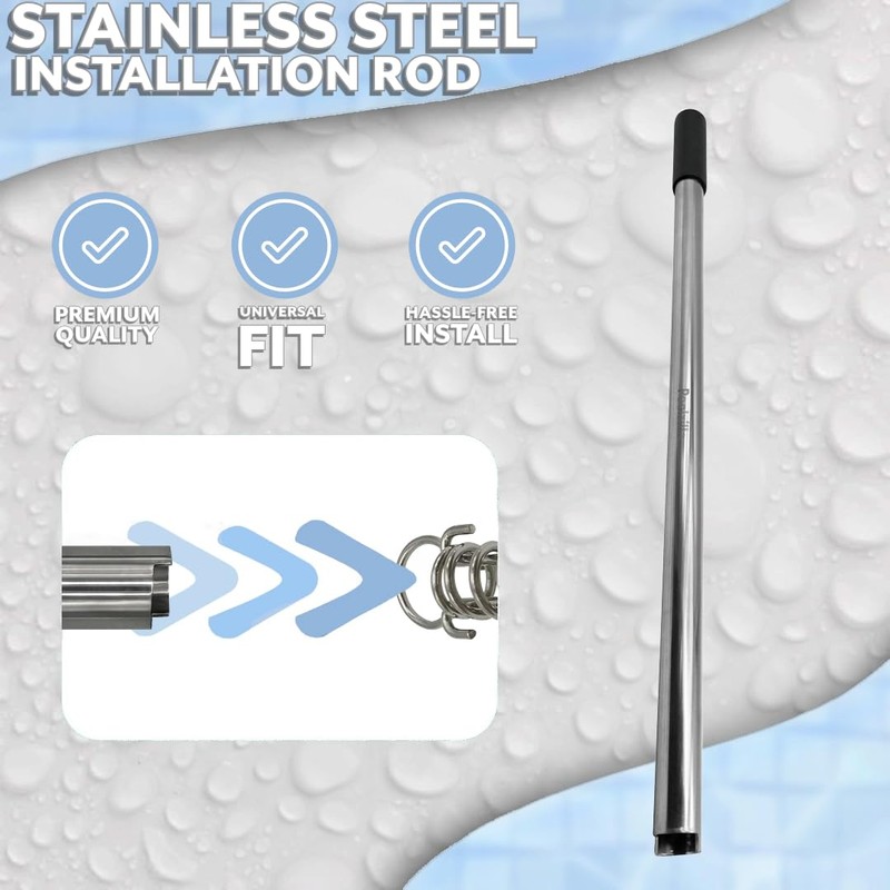 Poolzilla 35" Stainless Steel Extra Long Installation Rod for Brass