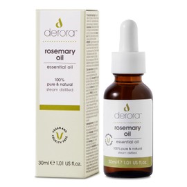 Derora Rosemary Oil for Hair & Skin | Essential Oil | 100% Pure, Undiluted | Rosemary Oil for Hair, Damaged Hair, Hair Loss, Dry Skin, Face, Scalp (30ml)