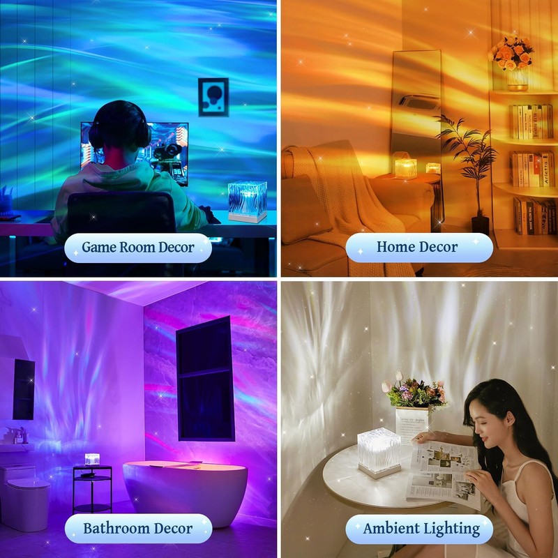 YeahBoom Wave Lamp, Water Wave Lamp, LED Starry Sky Projector