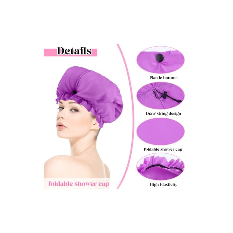 Abeillo 2 gorros de ducha extralargos para mujer, gorros de