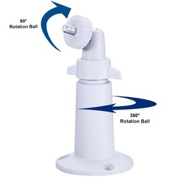 PAIKIUU Pack of 2 Ring Camera Brackets Made of Aluminium Alloy Wall Mount No Drilling Ring Camera Mounting Bracket Stick Up Bracket 360 Degree for Arlo Ring Surveillance Camera White