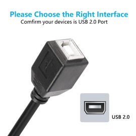 SinLoon USB C Printer Cable, USB C to USB B Printer Cable, USB B 2.0 Female to USB C Male 90 Degree Printer Cable for Printers,Scanner,MIDI Controller DJ Controller(- 0.3M)