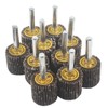 JUNLIXN 10 Pcs 25mm Flap Wheels, 1/4'' Shank 80 Grit