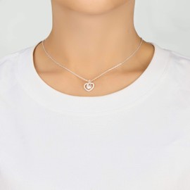Philip Jones Sterling Silver Infinity Heart Necklace Created with Zircondia® Crystals