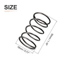DTGN 1.2x18x30mm(DxODxL) Compression Spring - 10Pack - Good for Machinery - Spring Steel Extension Spring - Black