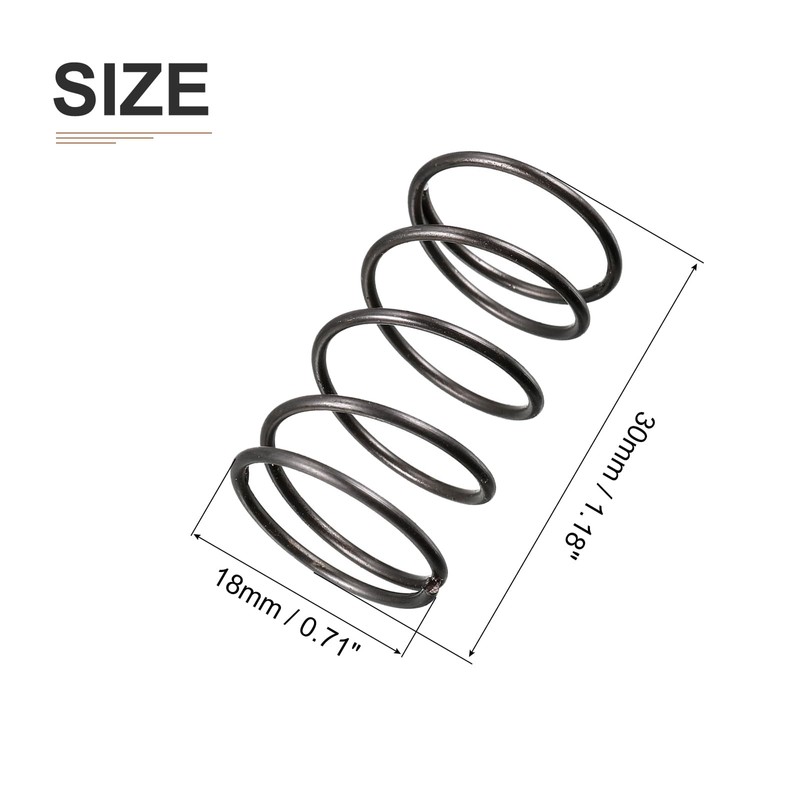 DTGN 1.2x18x30mm(DxODxL) Compression Spring - 10Pack - Good for Machinery