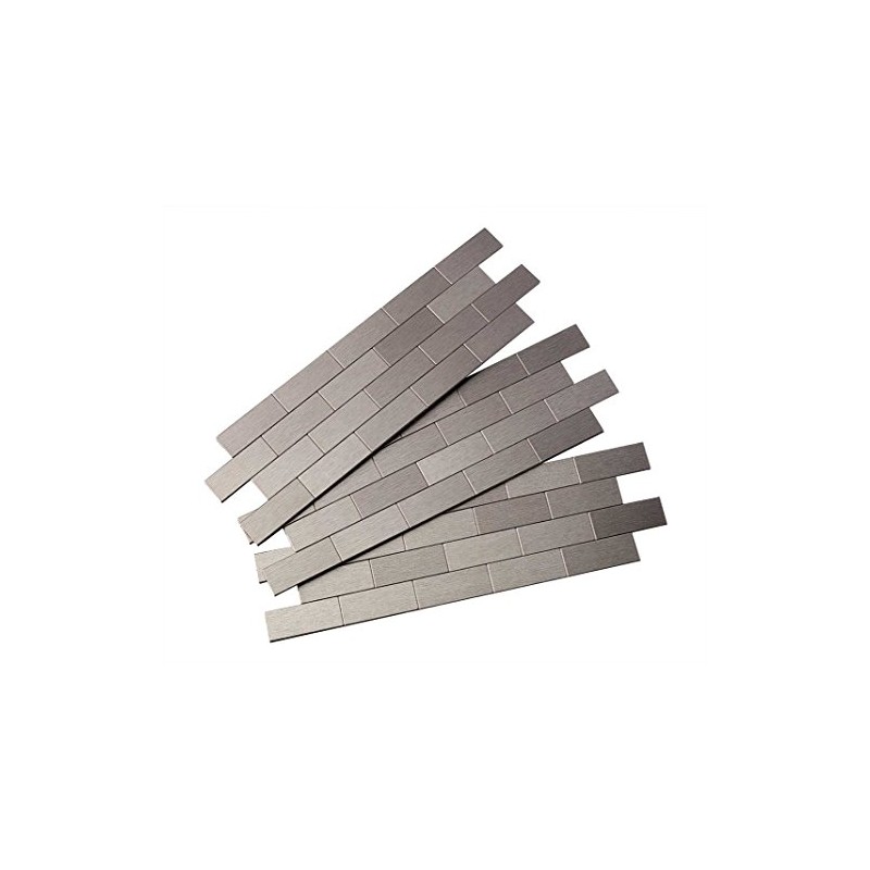 Aspect Peel and Stick Backsplash 12.5in x 4in Subway Stainless