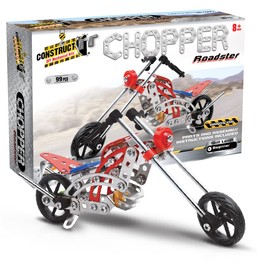 Construct It Motorbike and Sidecar - 99 Piece Motorbike and Sidecar Construction Kit - STEM Toys For 8+ Year Olds - Build Your Own Metal Motorbike and Sidecar - STEM for Kids Ages 8-12