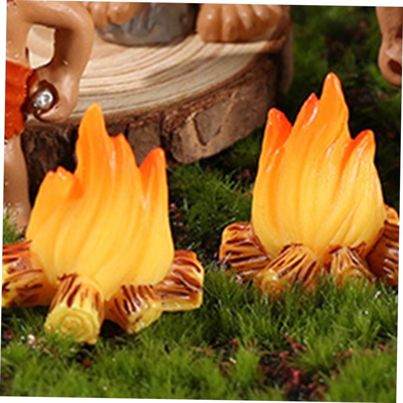 iplusmile 4sets 6pcs Micro Fire Model Miniature Bonfire Decoration for