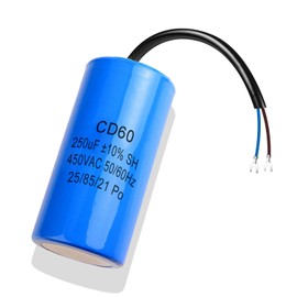 Iruihoo CD60 250uf AC 450V 50/60HZ Capacitor Starter Capacitor Electric Capacitor Motor Run Capacitor with Cable for Refrigerator Motor Pump Generator