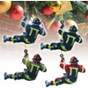 Pack of 4 Fireman Christmas Ornaments, Christmas Tree Fireman Acrylic