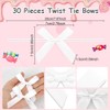 White Twist Tie Bow, 30 Pcs Small Bows for Crafts,