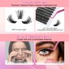 FADLASH Individual Cluster Lashes Extensions 168Pcs 40D 0.07 D Curl