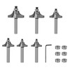 Yueqing Zhongji 6pcs Roundover Router Bits Set 1/4 Shank with