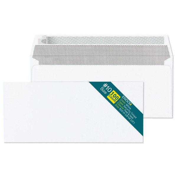 #10 Envelopes Self Seal, 100 Count, Tinted Security Envelopes Peel