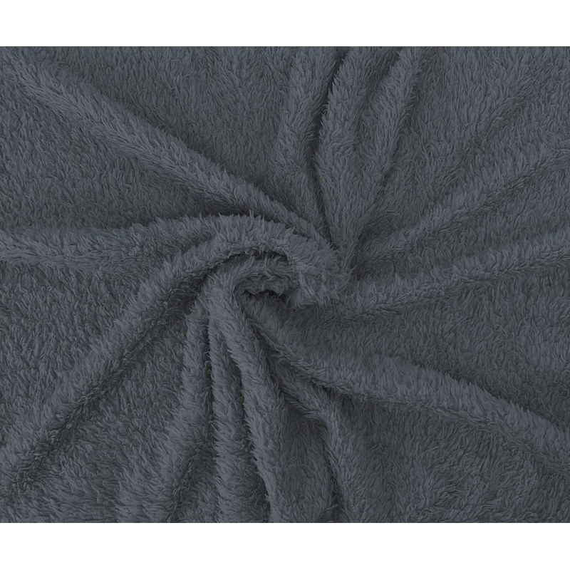 John Aird Teddy Fleece Cozy Bed Sofa Throw Blanket (Grey,