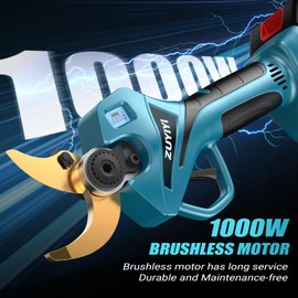 ZUYIYI Cordless Electric Pruning Shears for Makita 18V Battery, 2.4" Cutting Brushless Electric Pruner, Tree Branch Cutter for Tree & Flower Trimming w/LED Display, 2 Levels Adjustable (Bare Tool)