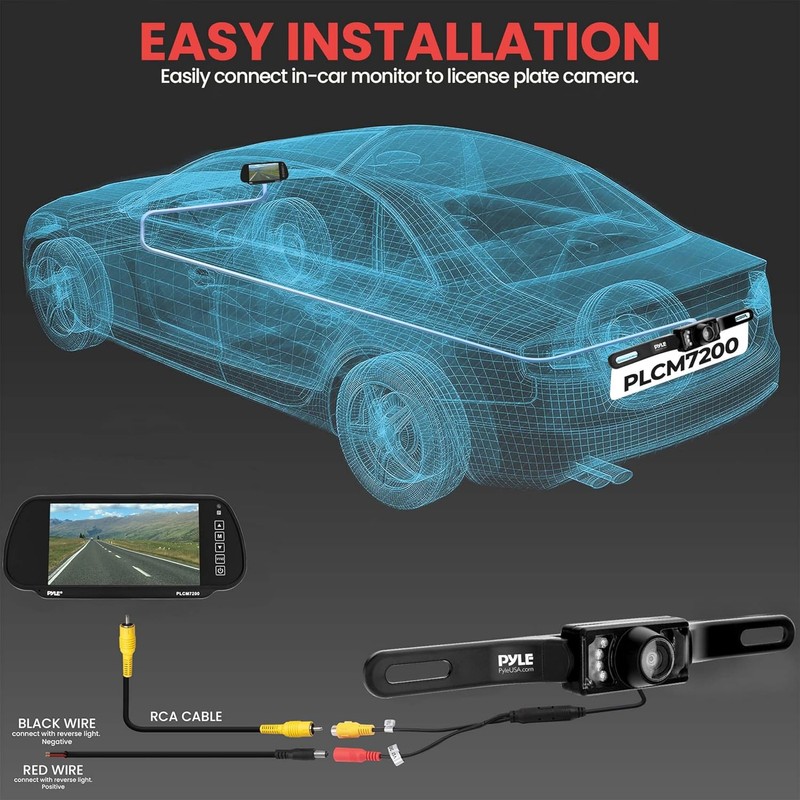 Pyle Backup Car Camera & Rear View Mirror Monitor Screen