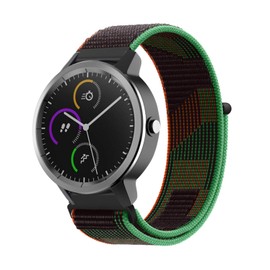 BXKM 20mm Nylon Solo Loop Strap for Garmin Forerunner 245/645/55, Vivoactive 5/3/3 Music, Venu/Venu 2 Plus/Sq