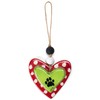 DEMDACO Paw Print Heart Green 3.5 x 3.5 Stoneware Christmas