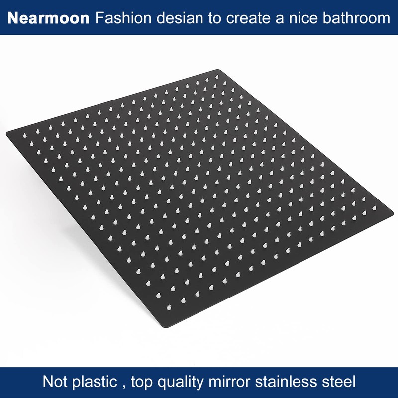 NearMoon Rain Shower Head With Shower Arm, Ceiling Mount Square