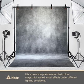 Haboke 2-in-1 Abstract Photography Backdrop Kit - 10x10 ft Portable Dual Rod Stand with 8x12 ft Polyester Fabric Backdrop for Portraits and Photo Props - Roller Pocket Design（8x12ft,Grey）