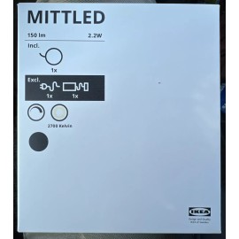 Ikea mittled Led Spotlight Regulável Preto 404.536.45 Novo em folha