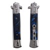 Switchblade Spring Folding Knife Push Button Pocket Comb Oil Hair