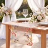 Windkream Embroidered Lace Table Runner Spring Summer Floral Tulle Trim
