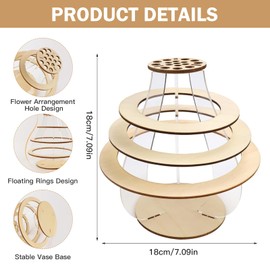 Vase for Wooden Puzzle Flowers, 3D Wooden Flower Vase for Wooden Puzzle Bouquet Building Kit, Stand for Roses, Orchid Plants Flowers, Gift for Home Table Decoration for Flower Lovers