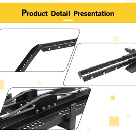 ECOTRIC 600LBS Motorcycle Trailer Hitch Carrier Scooter Dirt Bike Hauler Hitch Mount Rack with Loading Ramp Locking Device Heavy Duty Steel Motorcycle Rack for Hitch Fits 2" Receiver