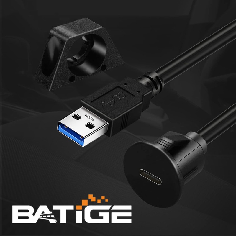 BATIGE Small USB 3.0 Male to Type C 3.0 Female