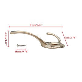 Mokife Pack of 5 Vintage Coat Hooks, Silver Triple Hooks, Retro Wall Hooks, Heavy Duty for Bedroom, Bathroom, Kitchen, Office