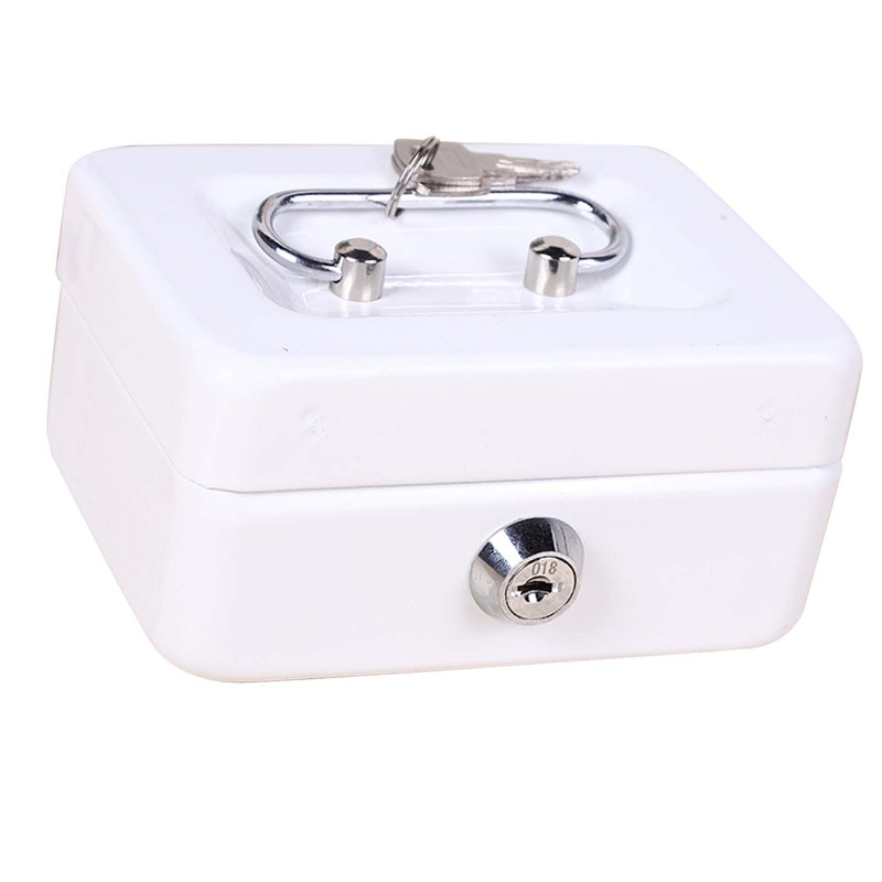 Cash Box with Money Tray Metal Storage Safe Lock Box