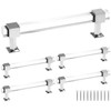 QWORK 5 Pack Clear Acrylic Cabinet Pulls - 5" Hole