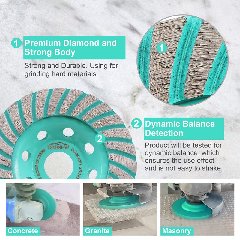 Diamond Grinding Wheel 115mm Turbo Segments Grinding Disc for Concrete