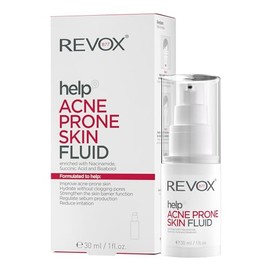 REVOX B77 - Help Acne Prone Skin Fluid, 30 ml, Crema Acné Facial, Fluido Pieles Grasas con Tendencia al Acné, Hidrata y Regula la Producción de Sebo, 