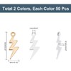 HOBBIESAY 100Pcs Lightning Charms Bulk Golden Silver Lighting Pendants Brass